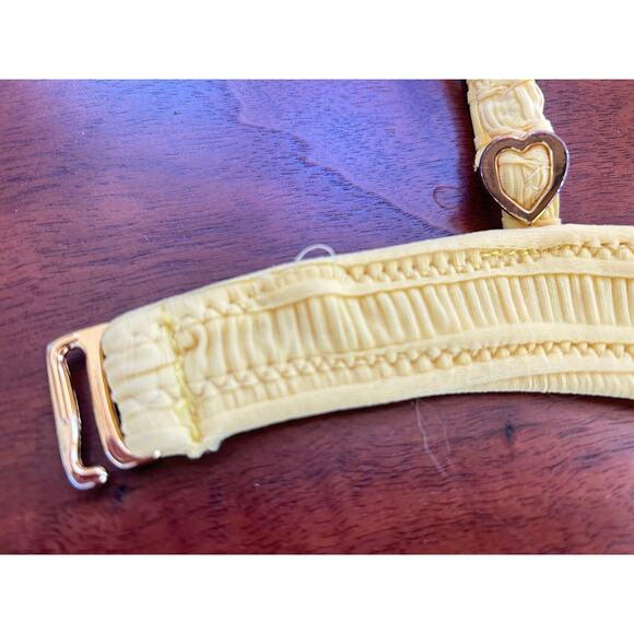 RARE Vintage Betsey Johnson "Unforgettable" 3D Rose Bikini Top - Yellow/Black - Picture 6 of 6